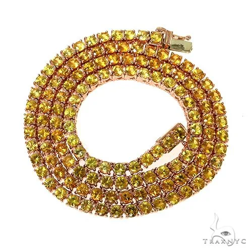 PIA - For Him GEMSTONES 20 Pointer Yellow Sapphire Tennis Chain 67663 in Rose – Chain