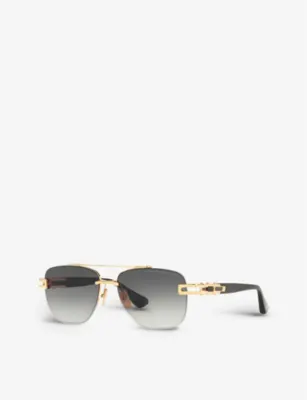 DITA DTS138-A-01-Z Grand-Evo One square-frame titanium aviator sunglasses detail 2