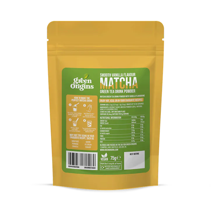Green Origins Smooth Vanilla Matcha Green Tea Drink Powder 75g, additional product view 2
