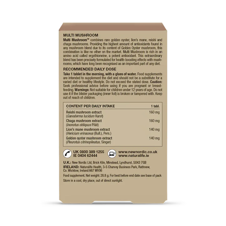 New Nordic Multi Mushrooms 30 Tablets detail 2