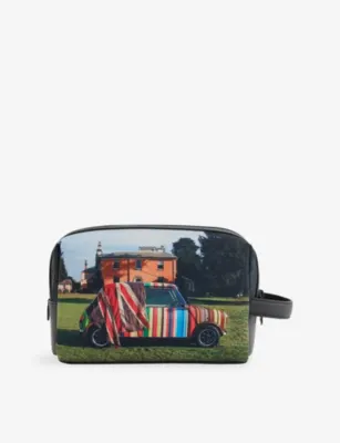 PAUL SMITH Car Graphic-Print Faux-Leather Washbag