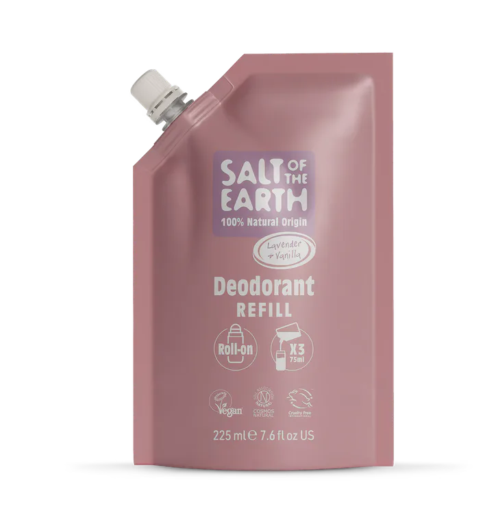 Salt of the Earth Natural Roll-On Deodorant Refill Pouch Lavender & Vanilla 225ml