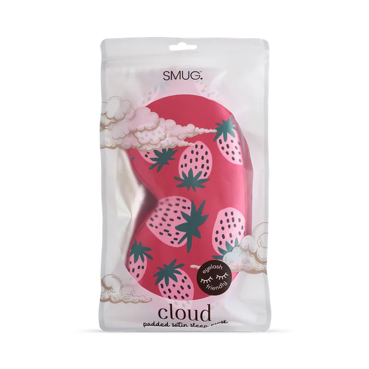 Smug Cloud Padded Satin Sleep Mask Strawberry Dreams, additional product view 3