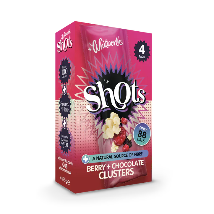 Whitworths Berry Chocolate Cluster Shots 4x 25g