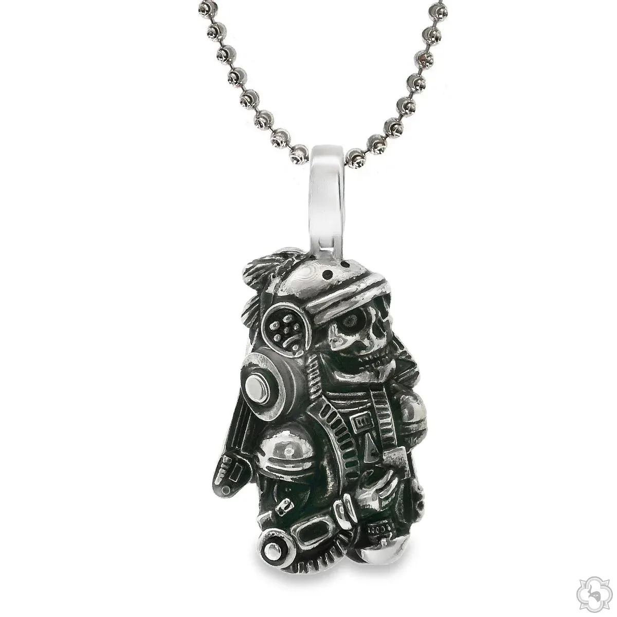 MARYAM - For Him SILVER Cyber Legion Aztec Skull Pendant 70639 in 18 Inches – Pendant Set