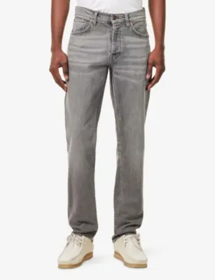 NUDIE JEANS Solid Ollie Straight-Leg Denim Jeans - 33/34 in PALE ASH, additional product view 3