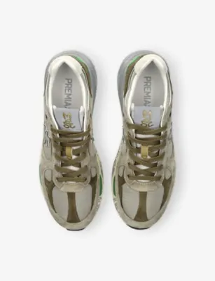 PREMIATA Mase Suede and Mesh Trainers - EUR 44 / 10 UK MEN in TAUPE COMB, additional product view 2