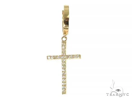 RINA - SUNNY 2 14K Gold Diamond Single Cross Earrings 66200 in Rose Gold – Earrings