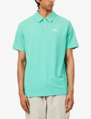 MALBON Fairway Woven Polo T-Shirt in MARINE GREEN, additional product view 3
