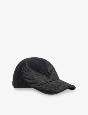 DIESEL Embroidered Pheonix Cotton-Twill Baseball Cap