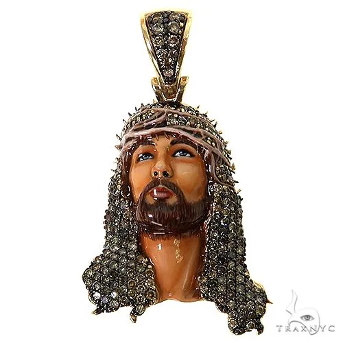 RINA - For Him DISCORD MAX Passion Champagne Diamond Jesus Head 68673 in Rose Gold – Pendant