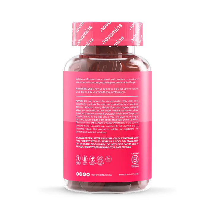 Novomins Multivitamin Peach Flavoured 60 Gummies, additional product view 2