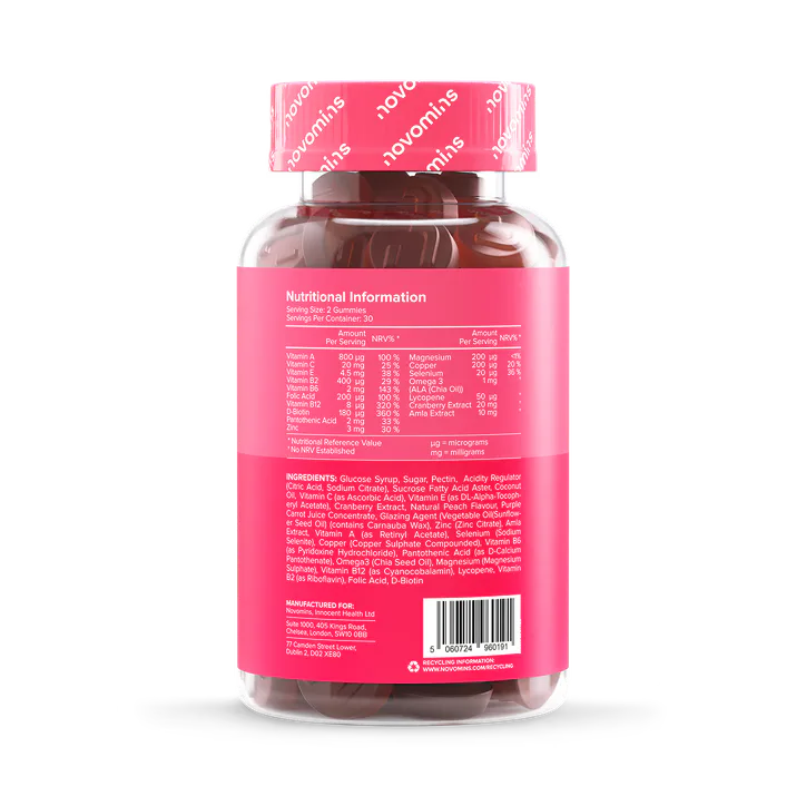 Novomins Multivitamin Peach Flavoured 60 Gummies, additional product view 3