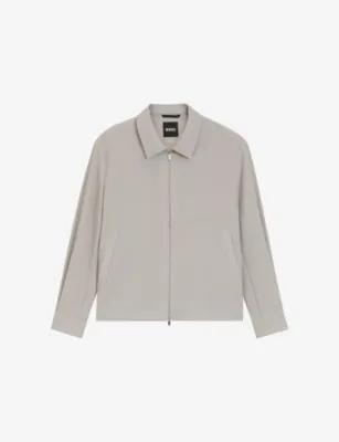 BOSS Collared Relaxed-Fit Wool Jacket