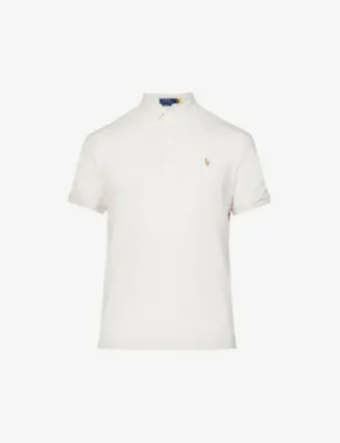 POLO RALPH LAUREN Short-sleeved logo-embroidered custom slim-fit cotton-jersey polo shirt - POLO BLACK detail 3