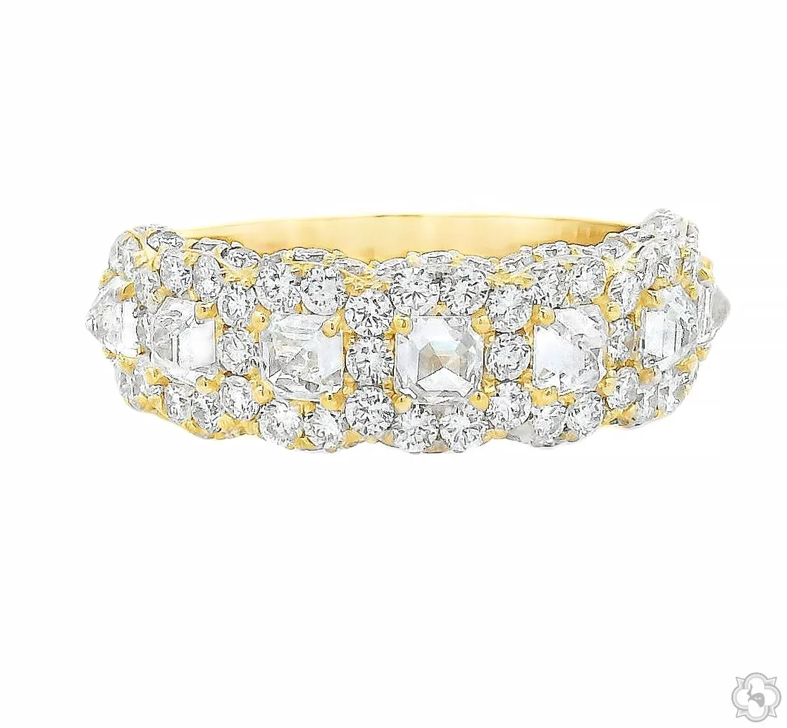 RINA - For Him CUSTOM CVD 25 Pointer Upside Down Asscher Diamond Band 70833 in Rose Gold / 5 – Ring