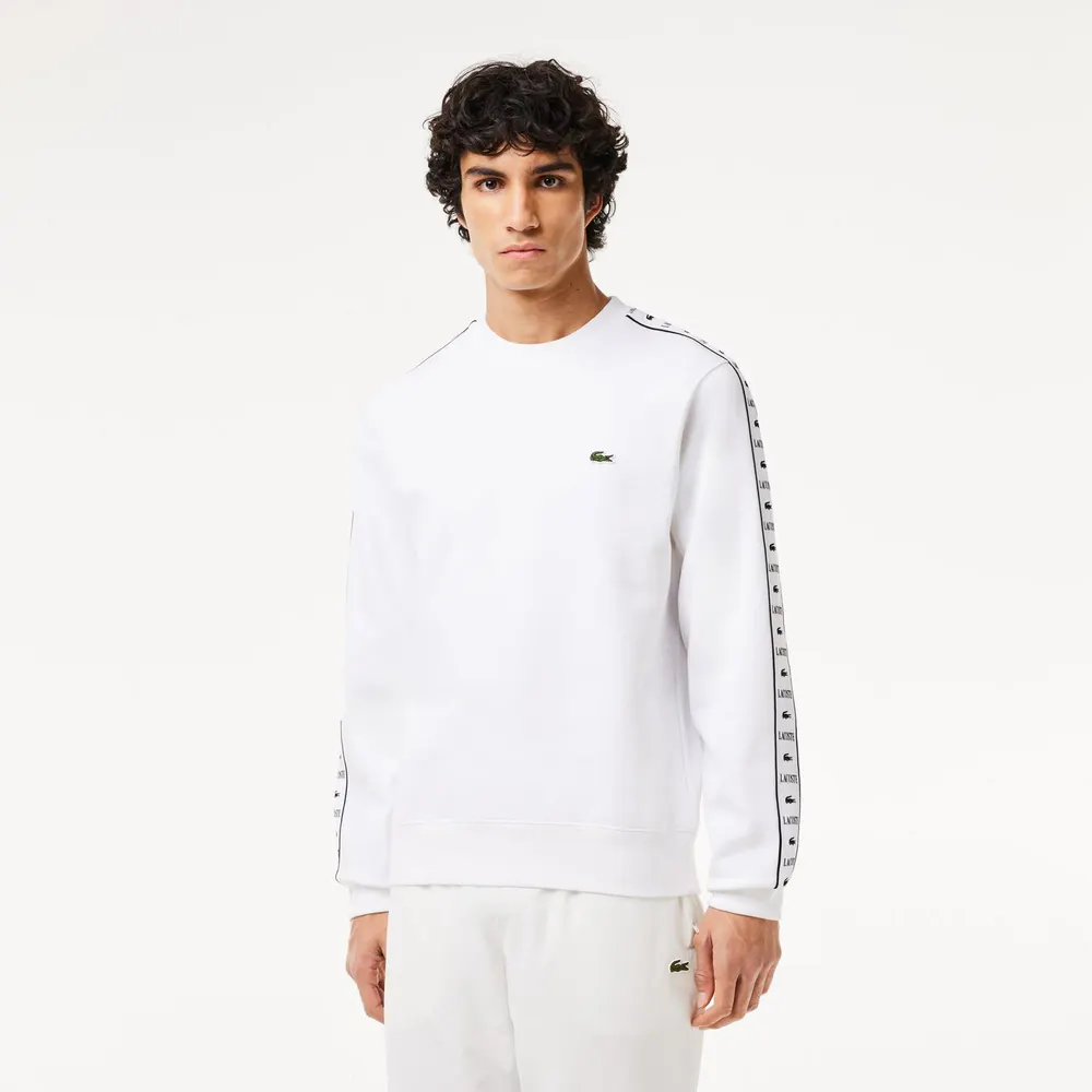 Lacoste Men's Stripe Logo Crew Sweatshirt