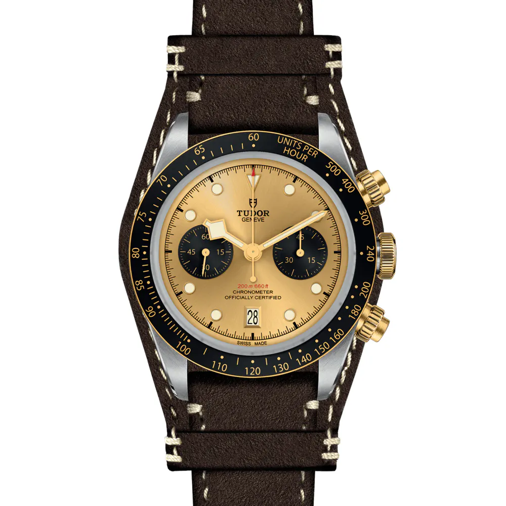 Tudor Black Bay Chrono S&G 41mm Steel Case Brown Leather Strap detail 2