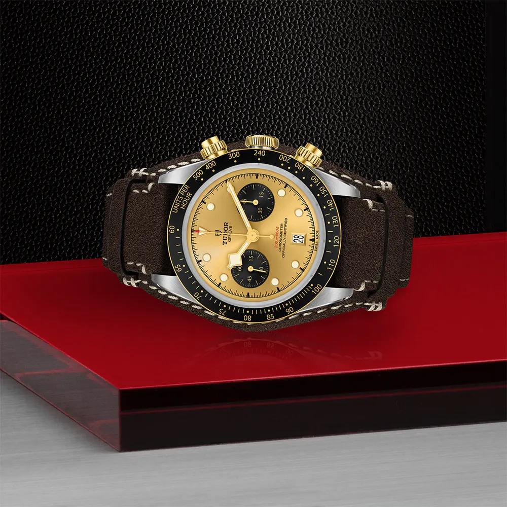 Tudor Black Bay Chrono S&G 41mm Steel Case Brown Leather Strap detail 3