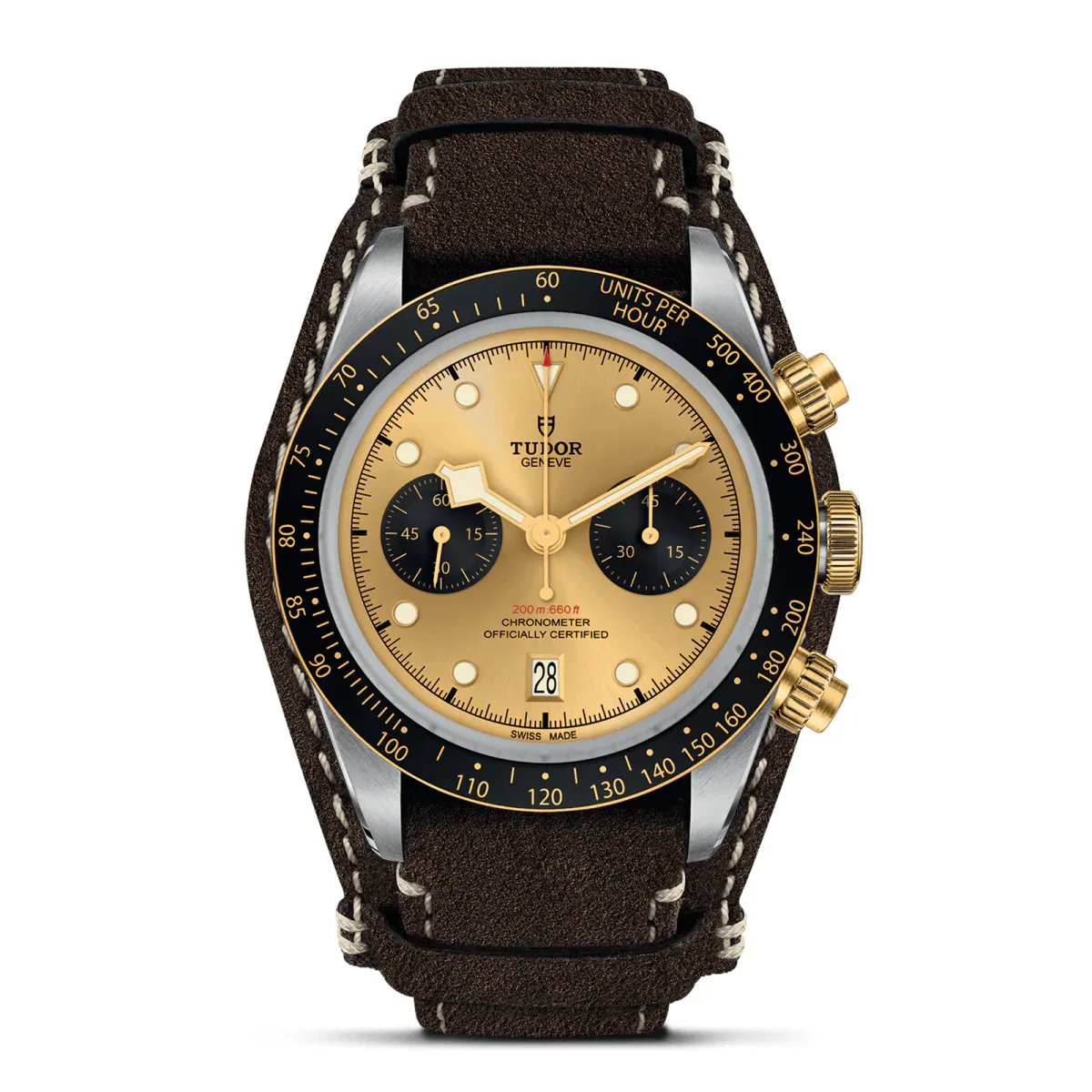 Tudor Black Bay Chrono S&G 41mm Steel Case Brown Leather Strap