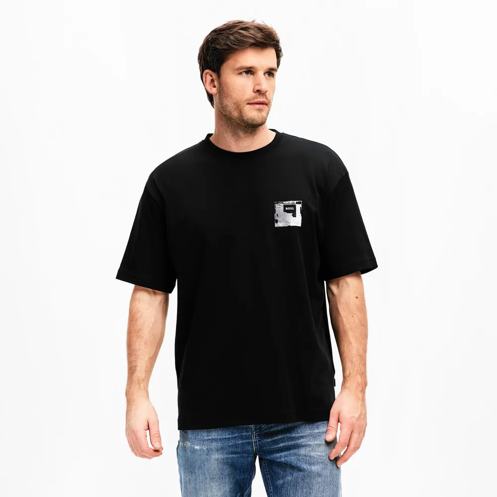 Boss Men's Citylights Boss Orange Cotton Graphic Crew-Neck T-Shirt detail 3