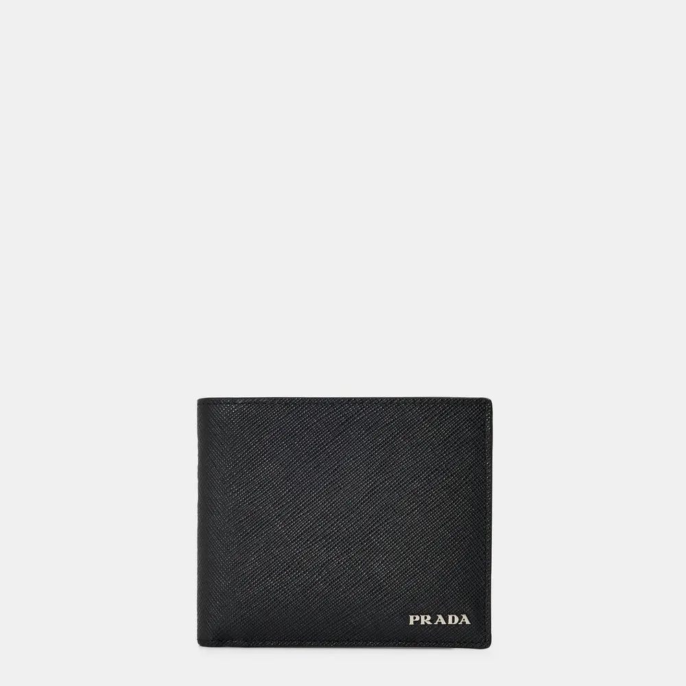 Prada Men's Logo Slim Profile Billfold Wallet