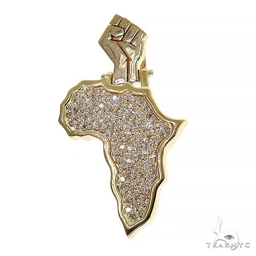 RINA - For Him CUSTOM Diamond Power Fist African Charm 68189 in Rose Gold – Pendant