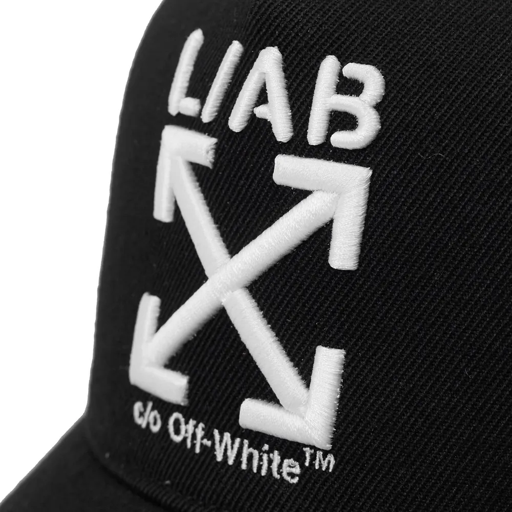 L AB Off White Men's Arrow Cotton Baseball Cap detail 3