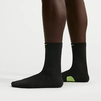 Nike Run Midweight Running Crew Socks (1 Pair) - Black/Smoke Grey/White