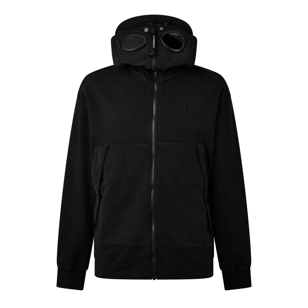 CP Company Men's Diagonal Raised Fleece Mixed Boxy Hooded Sweatshirt