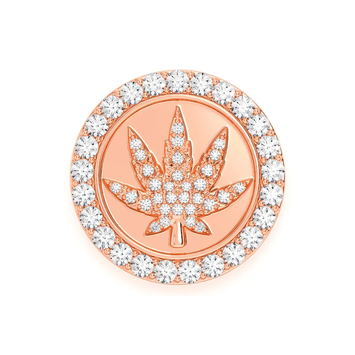 For Him Cannabis Signet Diamond Ring in Rose Gold / Natural Diamond – Ring