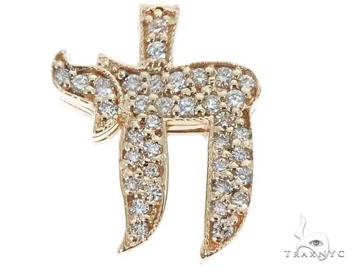 RINA - For Him FACTORY 14k Yellow Gold Diamond Chai Pendant 64645 in Rose Gold – Pendant