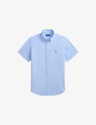 POLO RALPH LAUREN Brand-Embroidered Custom-Fit Cotton-Poplin Shirt