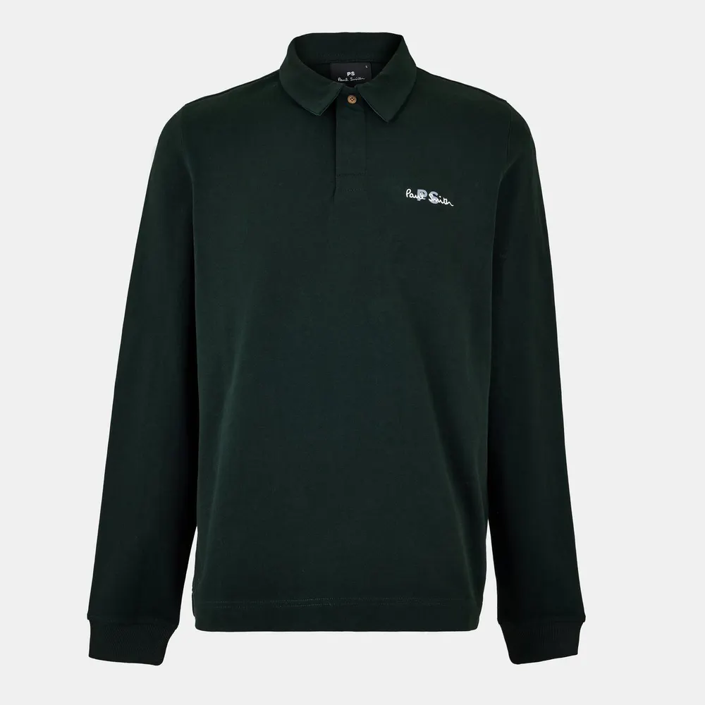 PS Paul Smith Men's Embroidered Long-Sleeve Rugby Polo Shirt