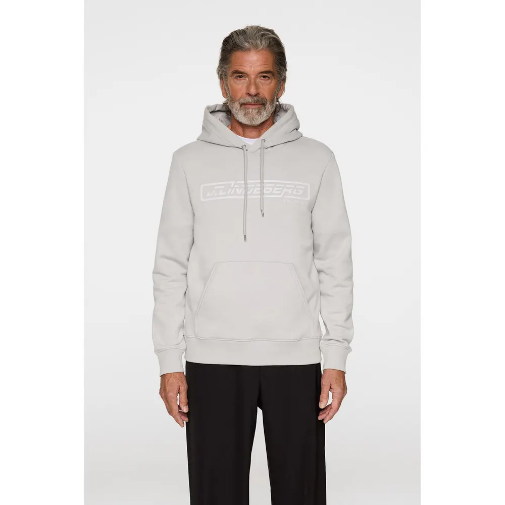J Lindeberg Men's Junior Lind Edgewood Pull Over Hoodie in High Rise, additional product view 2