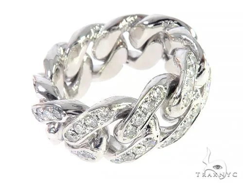 RINA - For Him FACTORY 14K White Gold Diamond Miami Cuban Link Ring 65136 in Rose Gold / 9 – Ring