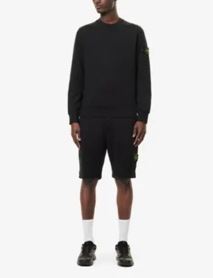 STONE ISLAND Crewneck Brand-Badge Cotton-Jersey Sweatshirt detail 2