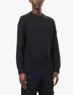 STONE ISLAND Crewneck Brand-Badge Cotton-Jersey Sweatshirt detail 3
