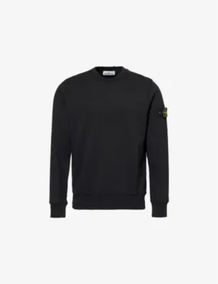 STONE ISLAND Crewneck Brand-Badge Cotton-Jersey Sweatshirt