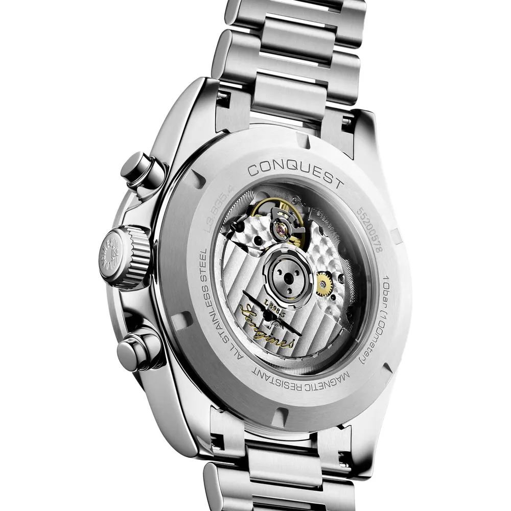 Longines Conquest Chronograph 42mm Mens Watch Black detail 3