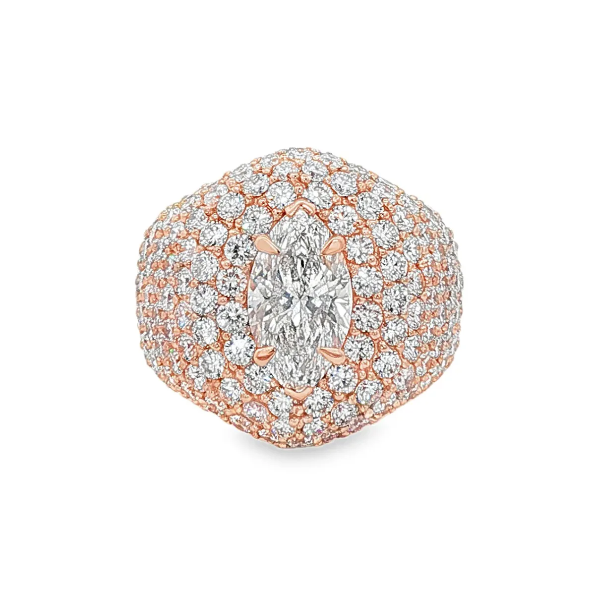 RINA - For Him FACTORY Marquise Diamond Pavé Ring 71134 in 7 / Rose Gold – Ring