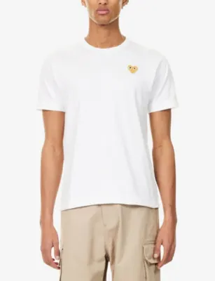 COMME DES GARCONS PLAY Embroidered-Logo Crewneck Cotton T-shirt detail 3