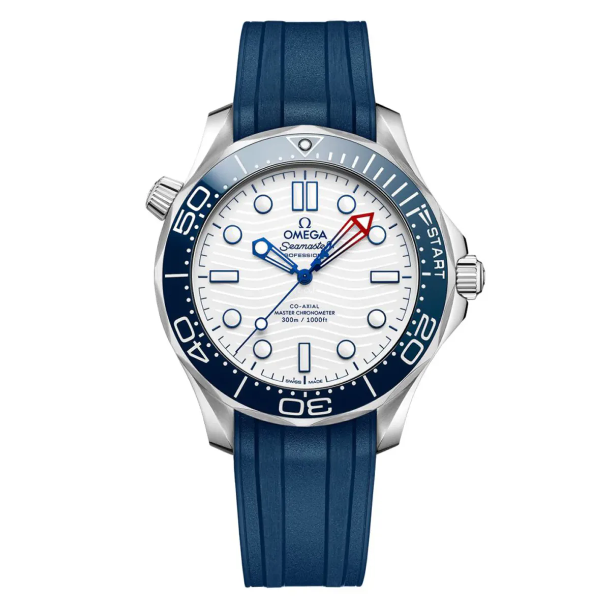 Omega Seamaster Diver 300M Americas Cup 42mm Mens Watch White Rubber Strap