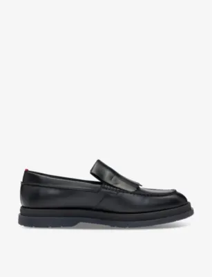 HUGO Tassel-embellished flat leather moccasins - EUR 42 / 8 UK MEN in BLACK – Mens | Loafers