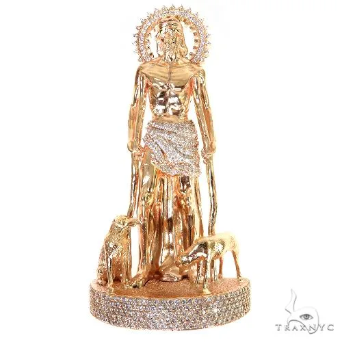 RINA - For Him FACTORY Large St. Lazarus Diamond Pendant 67699 in Rose Gold – Pendant