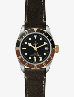 TUDOR M79833MN-0003 Black Bay GMT S&G Stainless-Steel and Leather Automatic Watch in BLACK – Jewellery & Watches | Mens luxury watches