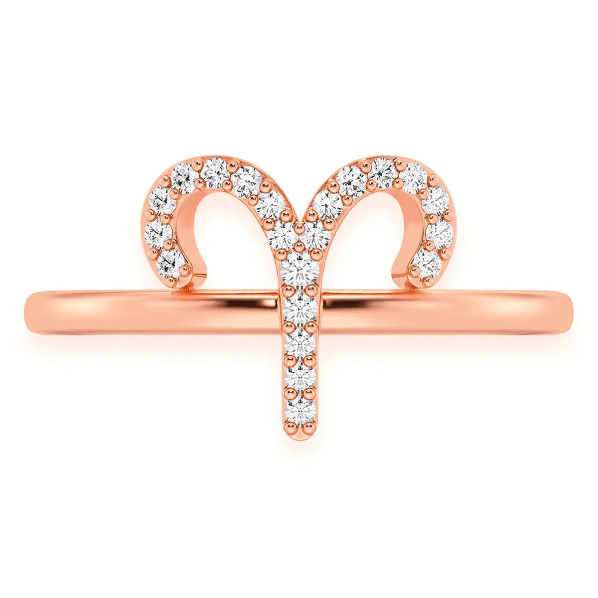 For Him Zodiac Diamond Ring in Aries / Rose Gold / Natural Diamond – Ring