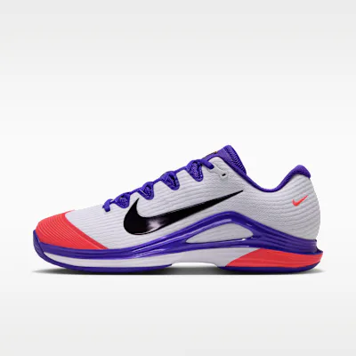 Nike Vapor 12 PRM Men's Hard Court Tennis Shoes - White/Dark Concord/Bright Crimson/Burgundy Ash