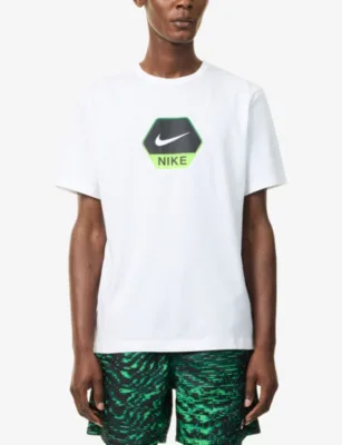 For Him Logo-Print Regular-Fit Cotton T-Shirt in WHITE, additional product view 3