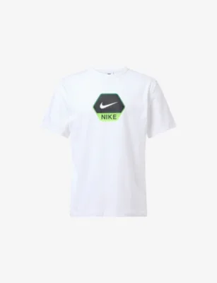 For Him Logo-Print Regular-Fit Cotton T-Shirt in WHITE – Mens | Tops & t-shirts | T-Shirts | Printed T-Shirts